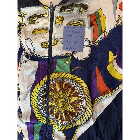 Vintage Windbreaker Tracksuit Coat Jogging Pentathlon 2pc Nautical Women's M - Picture 5 of 9